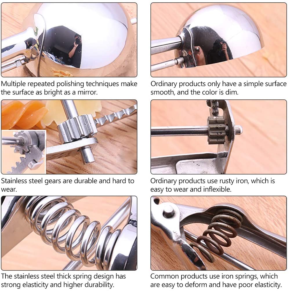 XG1241 Ice Cream Scoop with Trigger, 18/8 Stainless Steel Cookie Scoops for Baking

