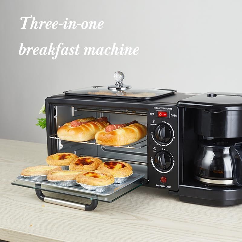 Multifunctional Digital Air Fryer+ Rotisserie, Dehydrator, Convection Oven,Breakfast Machine with Coffee Maker 17 Touch Screen Presets Fry, Roast, Dehydrate, Bake, XL 10L Family Size, Auto Shutoff, Large Easy-View Window, Black
