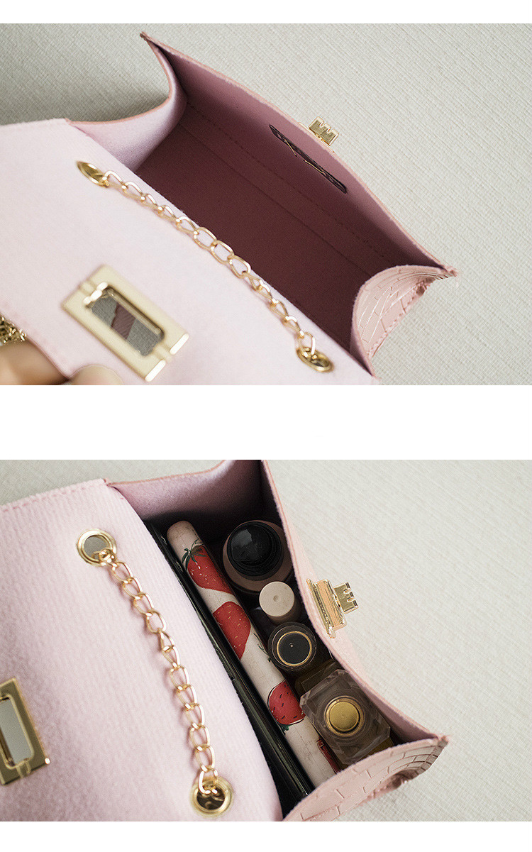 New Fashion Crocodile Pattern Shoulder Bag PU Chain Buckle Messenger Bag Three-dimensional Texture Handbags for Women