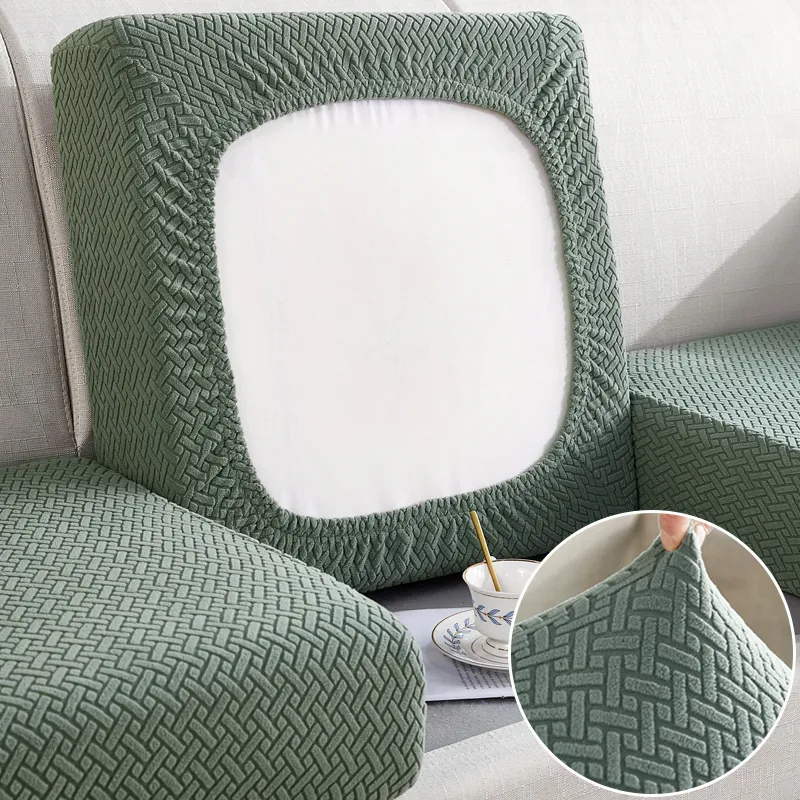 Matcha Green Stretch Sofa Seat Cushion Cover Thick Jacquard Couch Cushion Covers Sectional Seat Slipcovers Armchair Anti Cat Paw Textured