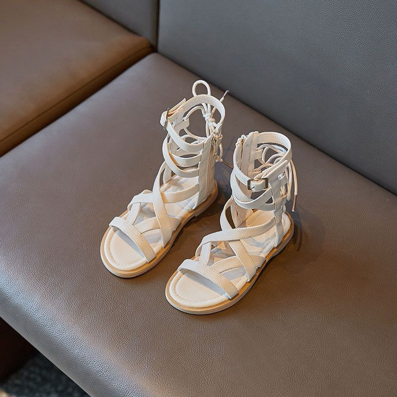 AK - 81 Kids Summer New Strap Sandals Fashion Little Girl High Tube Open-Toe Sandals