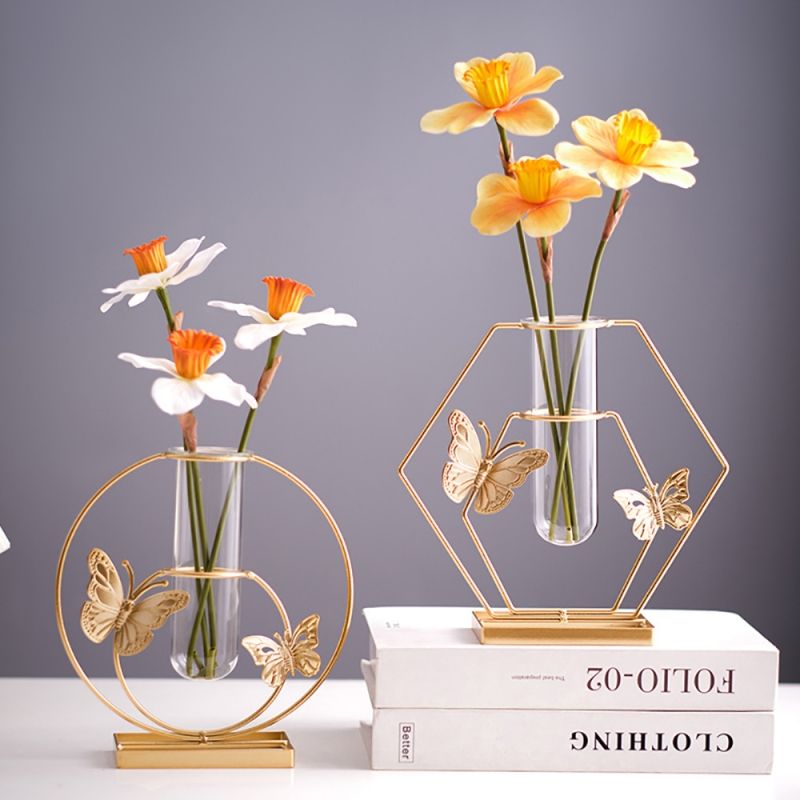 Desktop decorative vase Living room desktop, simulated flowers CRRSHOP flower arrangement, utensil dining table hydroponic vase decoration