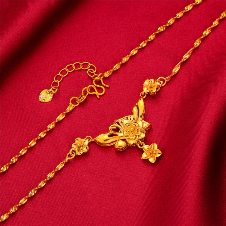 Gold necklace female jewelry Multi layered flowers CRRSHOP women lover fashion trend Christmas gift