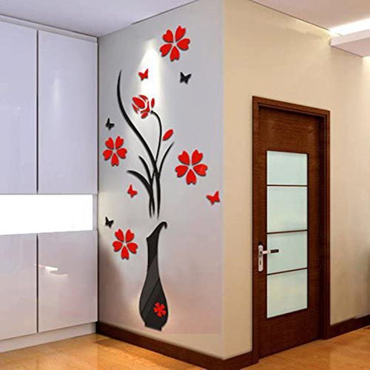 Flower Tree Crystal Arcylic 3D Wall Stickers Decal Home Decor Wall Stickers for Bedroom Wall Decor 