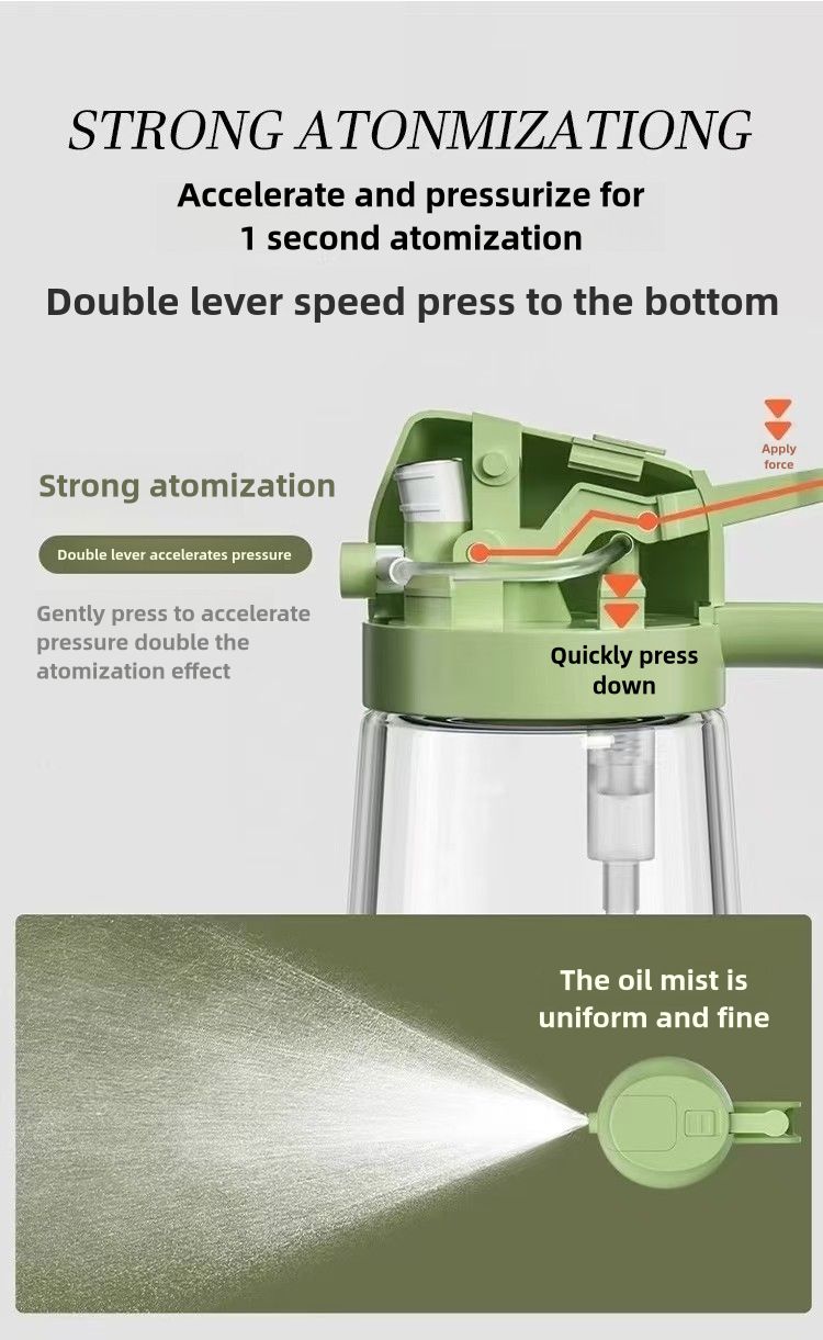 470ml Glass Oil Dispenser Bottle - Dual-Function Spray & Pour, Wide Mouth, Leak-Proof Design, Ergonomic One-Handed Use, Easy to Clean, Drip-Free Kitchen Oil Container  