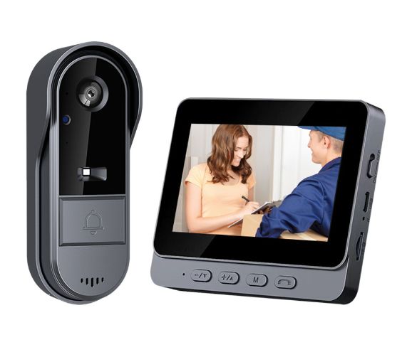 Wireless Video Doorbell System, Motion Detection, Video doorbell intercom System with 4.3" Touchscreen Display, No Monthly Fees, Two-Way intercom System