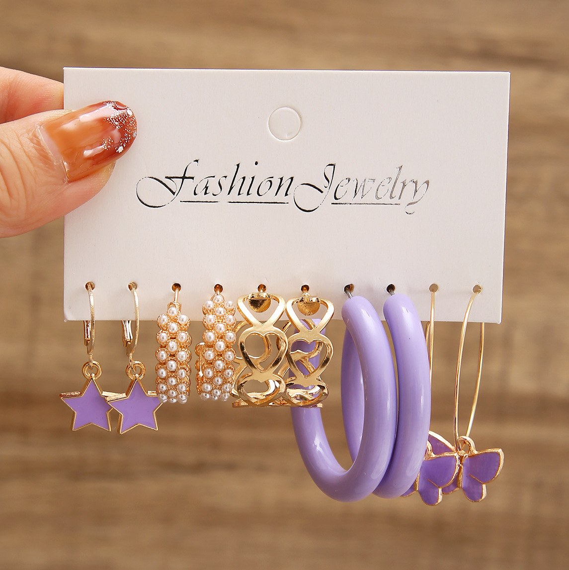 55768 5 Pairs Vintage Geometric Butterfly Star Drop Earrings Set For Women Fashion Faux Pearl Earrings 2022 Jewelry