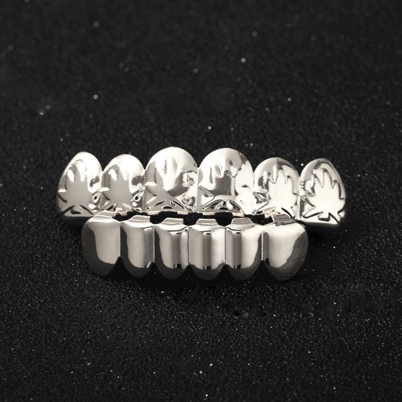 Gold/Silver Maple Leaf Grillz - Hip Hop Gold Teeth Grillz,Silver Teeth,Gold Braces,Silver Braces,Gold Grillz,Silver Grillz