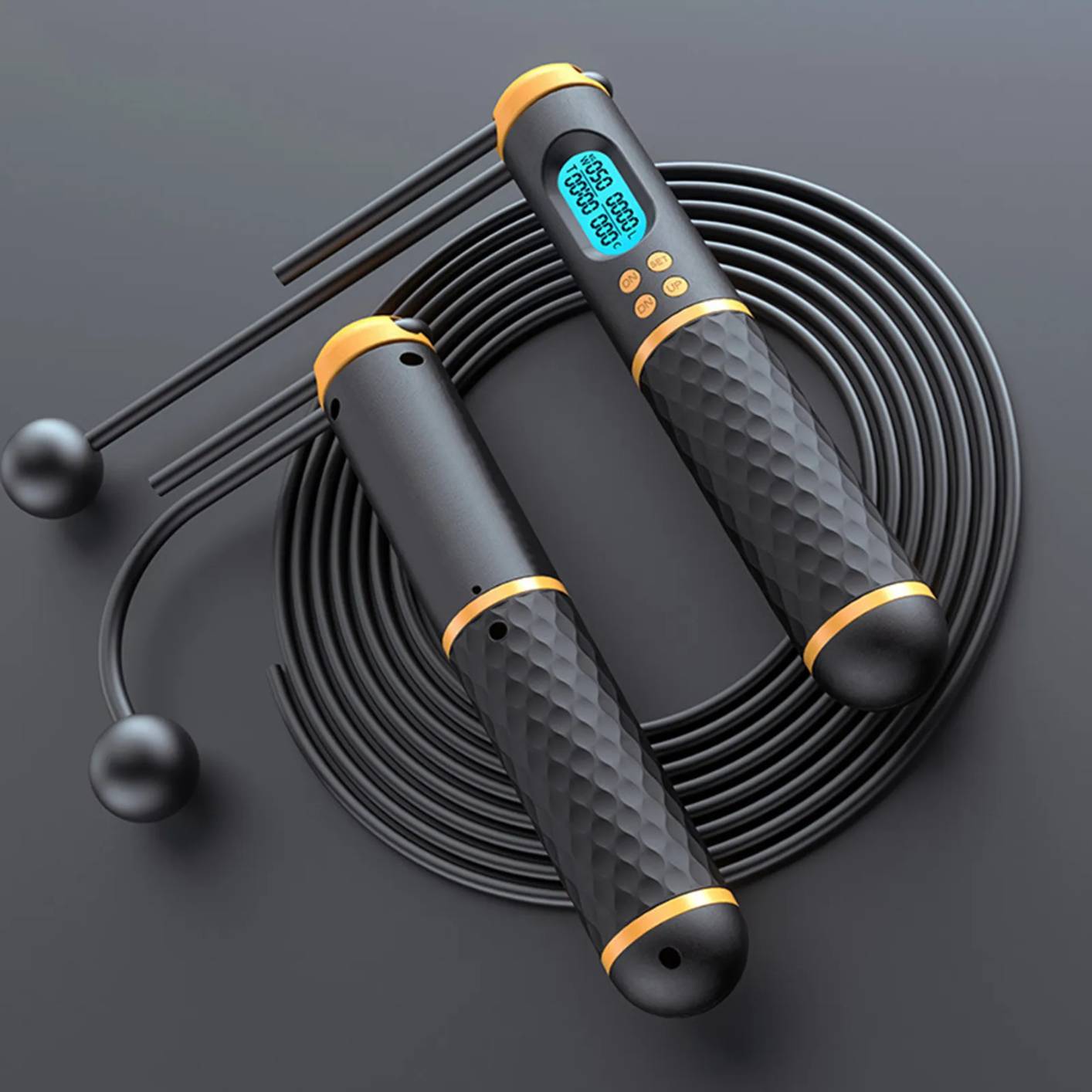 2-in-1 Jump Rope Intelligent Cordless Skipping Rope Digital Counter Gym Rope Weight Loss Training Speed Rope For Fitness Workout