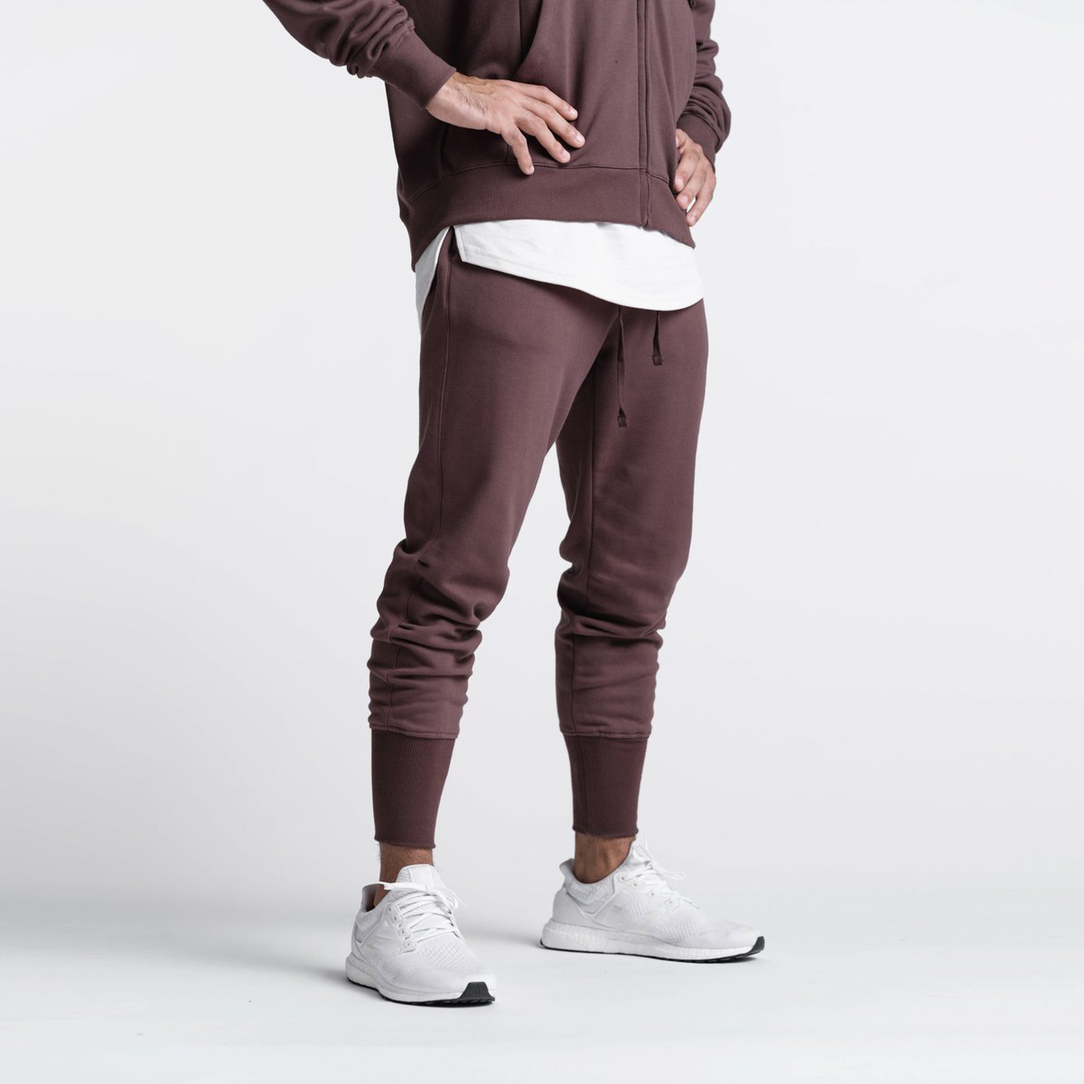 ZHB-CK2006 Men's Casual Pants Solid Color Fashion Matching Large Size Elasticated Waist Bunched Sweatpants