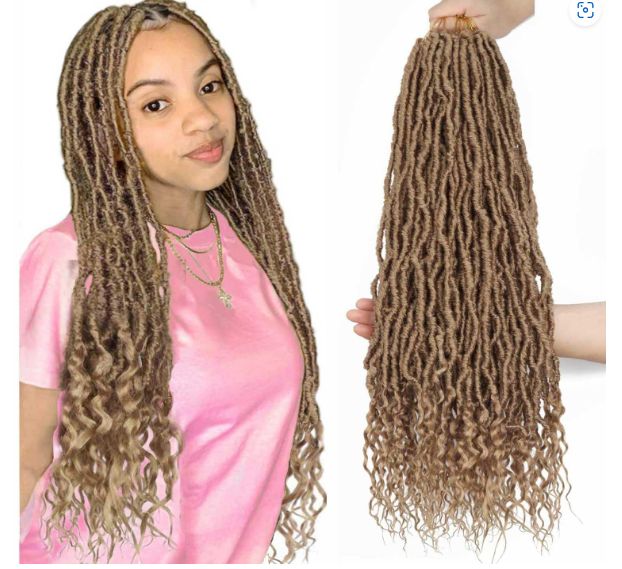 Obaasima Strands Faux Locs Crochet Hair Curly Ends Soft Locs Crochet Braids Boho Crochet Hair for Women (27#)