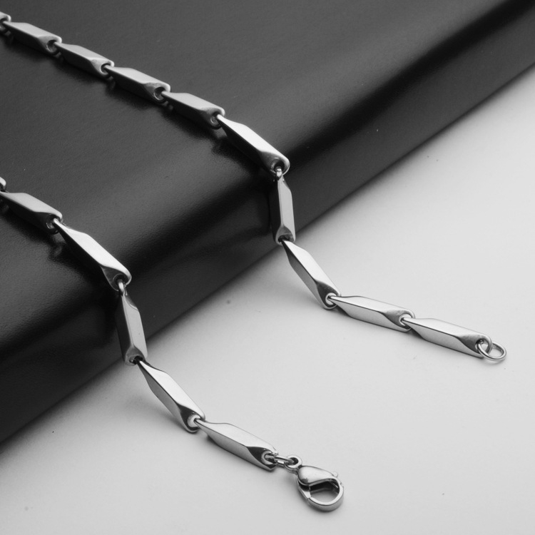 WTBN Stainless Steel 5MM Chain Melon Seed Chain Necklace Water Wave Chain Necklace Accessories Jewelry