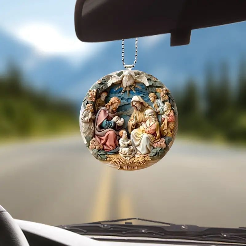 New Easter Decoration, Christmas, Nativity of Jesus, Decoration, Car Rearview Mirror Pendant CRRSHOP free shipping car pendant ,Jesus pendant,