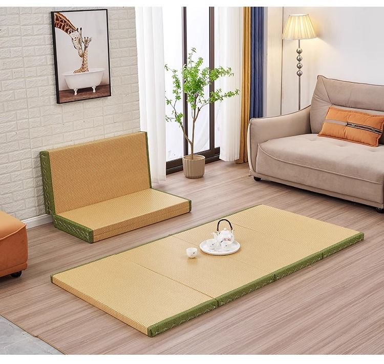 Floor Mattress: Foldable Coconut Fiber Sleeping Mat for Living Room, Bedroom, and Guest Room - Lightweight, Breathable & Provides Back Support.