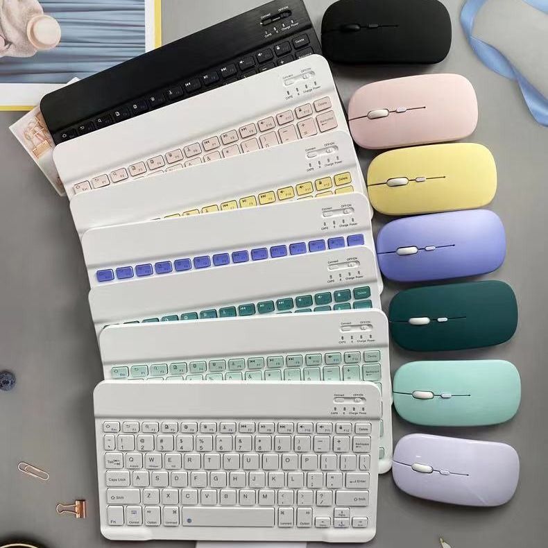 Wireless Bluetooth Keyboard Tablet Protective Case Universal for Three Systems Office Keyboard Mouse Combo Compatible with Tablet Learning Machine Daily Study Work