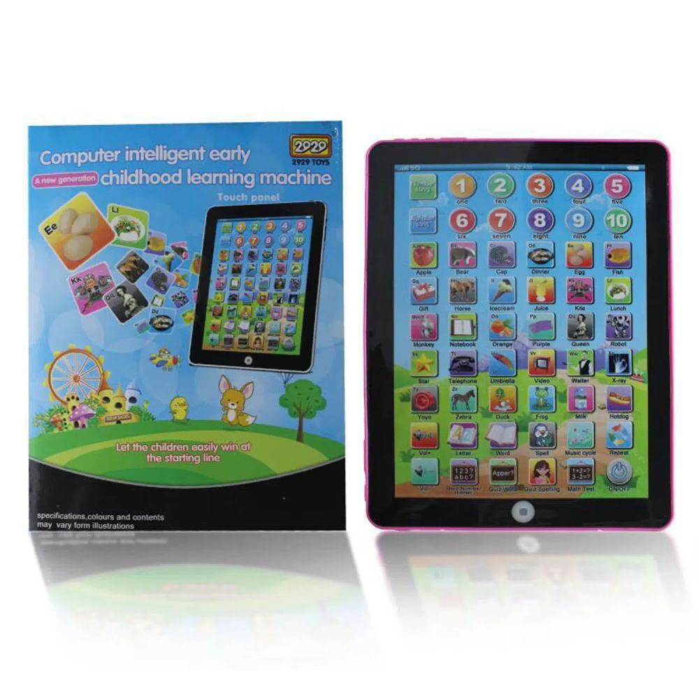 Kids Early Learning Education Touch Screen Mini iPad Tablet Computer Gift Toy For Children Learning Toys English Tablet Learning MachinePink