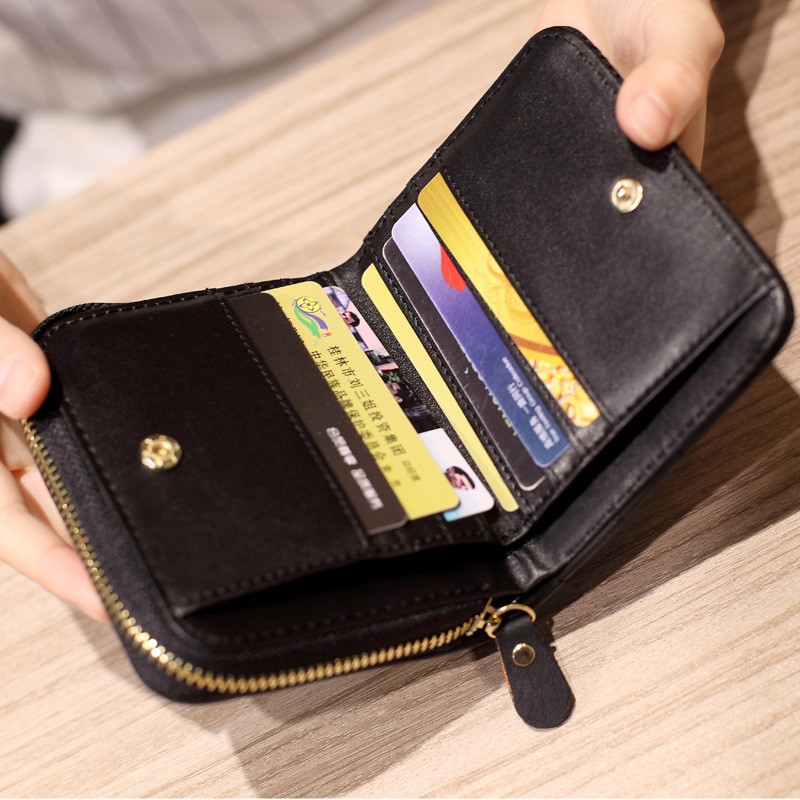 Women Short Wallets PU Leather Female Plaid Purses Card Holder Wallet Fashion Woman Cute Small Zipper Wallet With Coin Purse