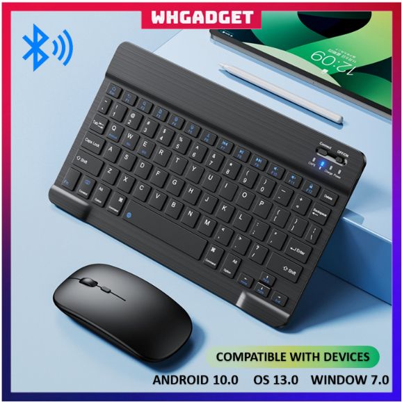 10 inch Mini Bluetooth Wireless Keyboard And Mouse Set Air Slim Keyboard For Phone Android Windows Tablet 蓝牙无线键盘