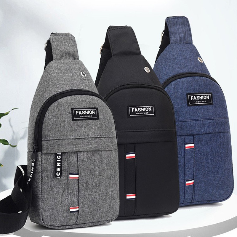 New men's chest bag canvas bag single shoulder diagonal bag chest bag fashion travel bag men's bag leisure fashion bag