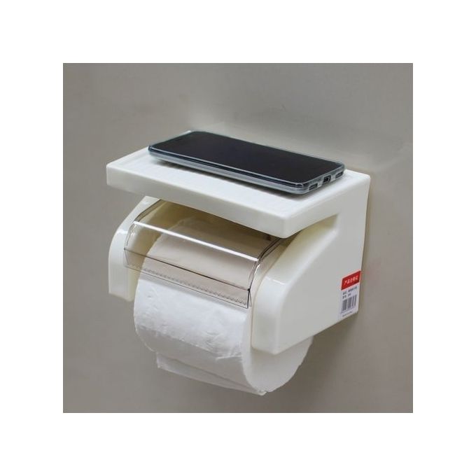 Wall Mounted Toilet Roll Holder - White