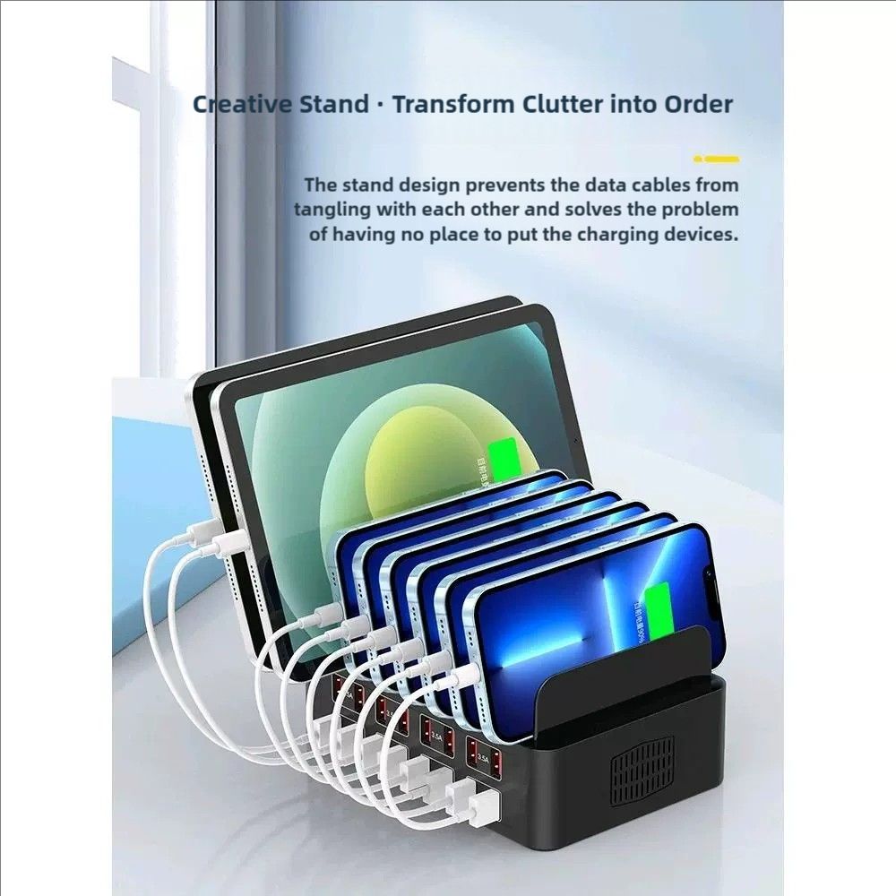 Charging Station for Multiple Devices, CREATIVE DESIGN 16 Ports USB Charger Station , Charging Dock for iPad Cellphone Kindle Tablet and Other Electronic (Black)