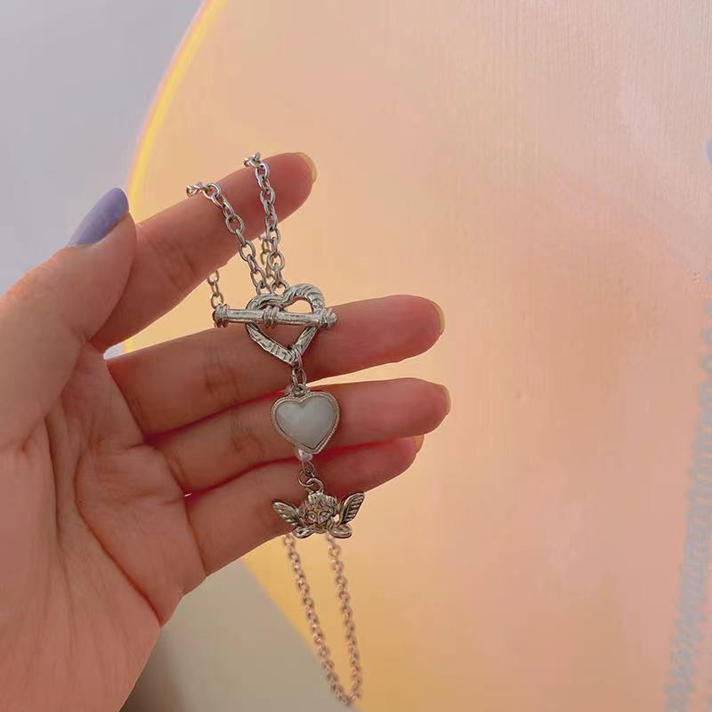 X96 Women's Vintage Love Little Angel Pendant Necklace Collarbone Chain Gift Jewelry Gift