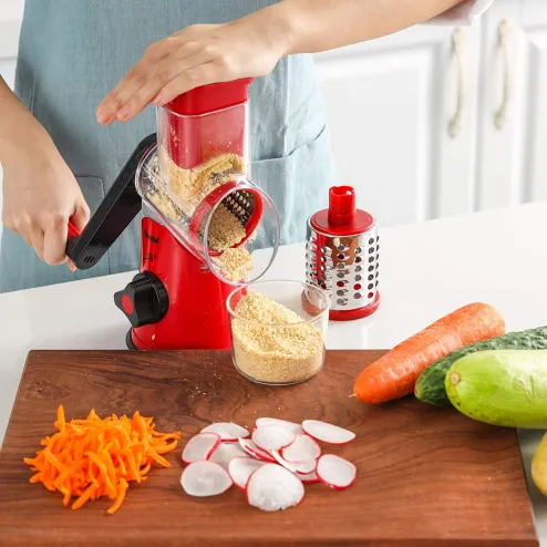 Round Mandoline Drum Slicer Rotary Cheese Grater Veggie Slicer Vegetable Carrot