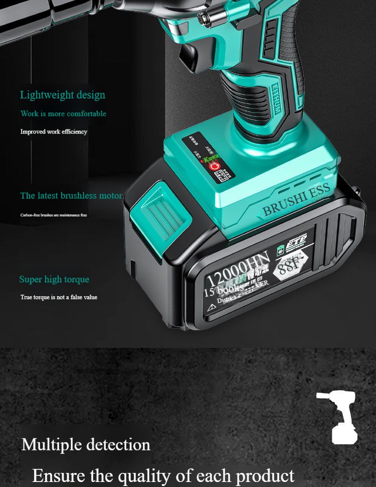 Electric wrench large torque multi-function brushless rechargeable impact lithium battery rack worker air cannon universal Dayi model
