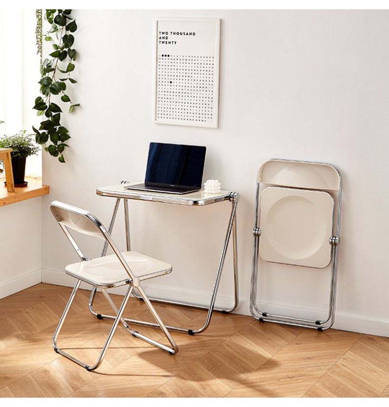 Home transparent folding chair fashionable acrylic crystal chair portable makeup chair ins style internet celebrity photo chair clothing store restaurant chair