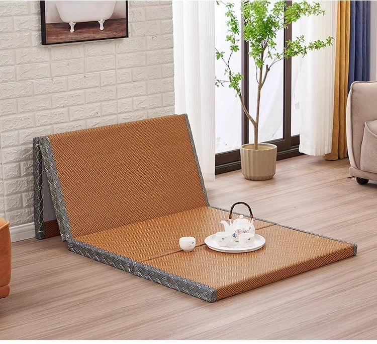Floor Mattress: Foldable Coconut Fiber Sleeping Mat for Living Room, Bedroom, and Guest Room - Lightweight, Breathable & Provides Back Support.