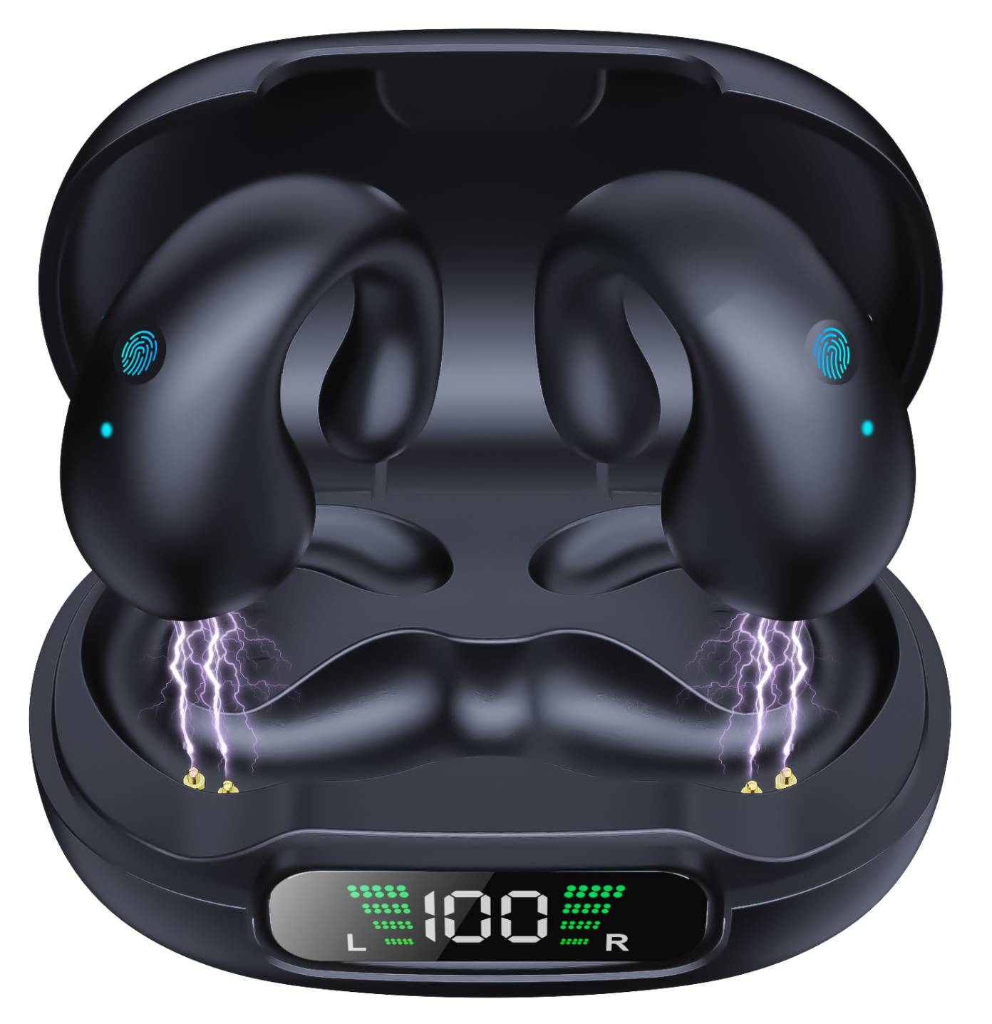 YYK-Q92 Wireless Ear Clip Bone Conduction Headphones Waterproof Bluetooth Open Ear Earbuds Cycling Earpiece Noise Canceling Headset Sports Bluetooth 5.0 Earphones Headset for Driving