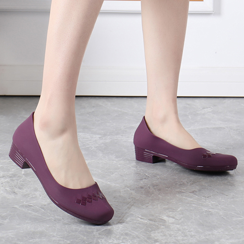 women's sandals, non-slip flat work shoes, elegant girls' single shoes, block heeled non-slip casual shoes