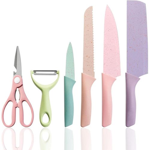 6Pc Kitchen Knife Set - Multicolor