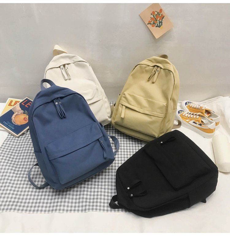 No print schoolbag junior high school female Korean version Harajuku college student backpack high school large capacity ins wind backpack F029