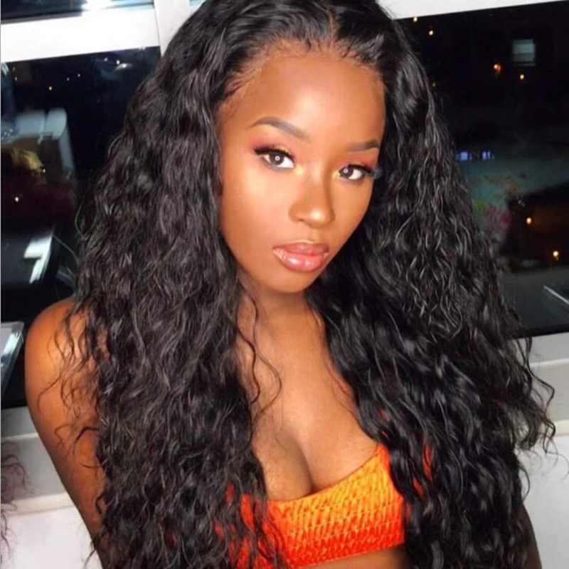 184 27 Inch Deep Wave Closure Wigs Human Hair Wigs for Black Women Lace Closure Lace Front Wigs Long Curly Brazilian Virgin Pre Plucked 