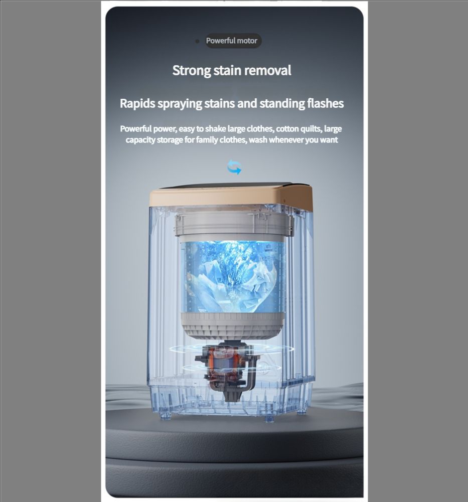 Portable Washing Machine, 10、12、15 lbs Capacity Fully Automatic Compact Washer with Wheels, 10 Wash Programs Laundry Drain Pump, Ideal for Apartments, RV, Camping, Magnetic White