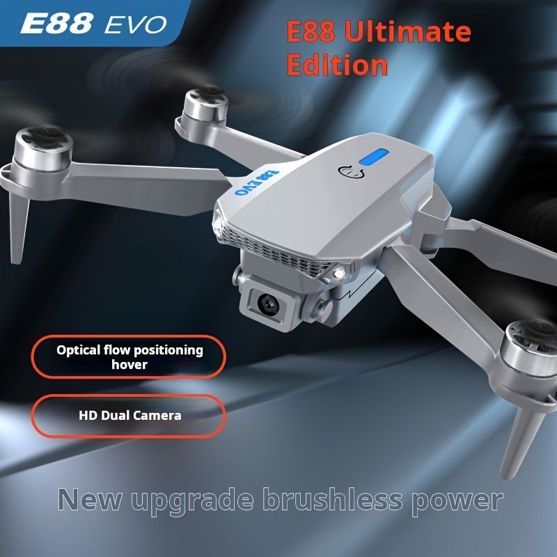 E88 UAV 4K HD Aerial Photography Obstacle Avoidance Quadcopter, Optical Flow Positioning, Long Endurance Remote Control AircraftWhite