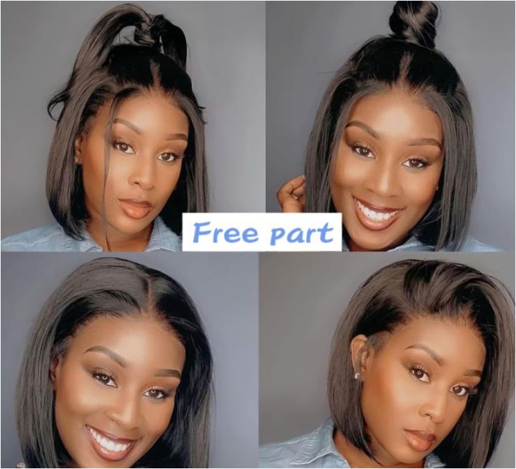 BOBO 4x4 Human Hair Bone Straight Lace Closure Wigs-180% Density 4x4 Super Double Drawn Bobo Wig
