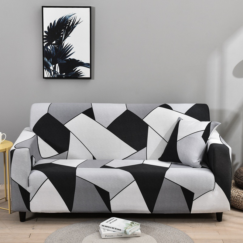 Printed Sofa Cover Stretch Couch Covers Geometric Patterned Loveseat Slipcovers for 2-4 Seater Cushion Couch Love Seat