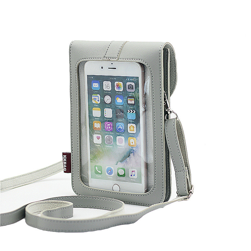 Universal Durabel PU Leather Cell Phone Bag Small Crossbody Bag with Detachable Chain Shoulder Strap