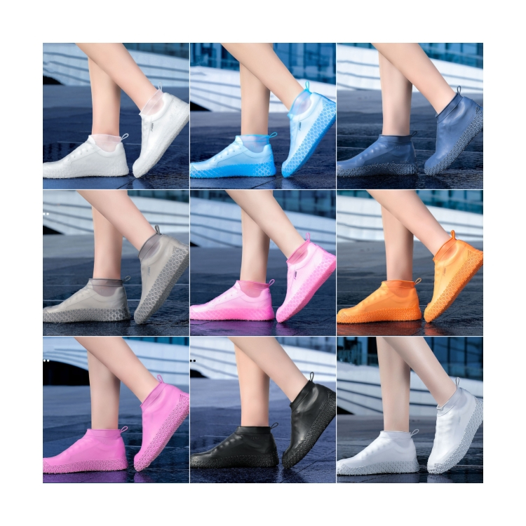 Elastic and environmentally friendly silicone material shoe covers CRRshop free shipping hot sell Rain proof, waterproof, anti slip, and easy to carry Pull freely without deformation white grey orange blue pink orange shoe cover