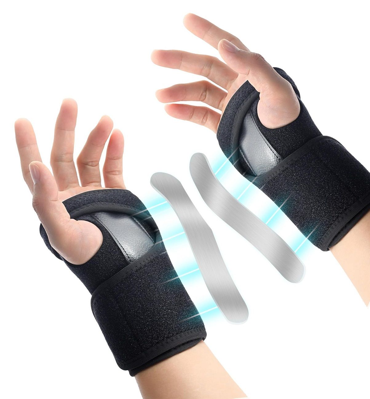 Adjustable Steel Plate Wrist Support Brace, Sports Wrist Guard with Palm Stabilizer for Skiing, Snowboarding & Outdoor Activities, Fits Left/Right Hand
