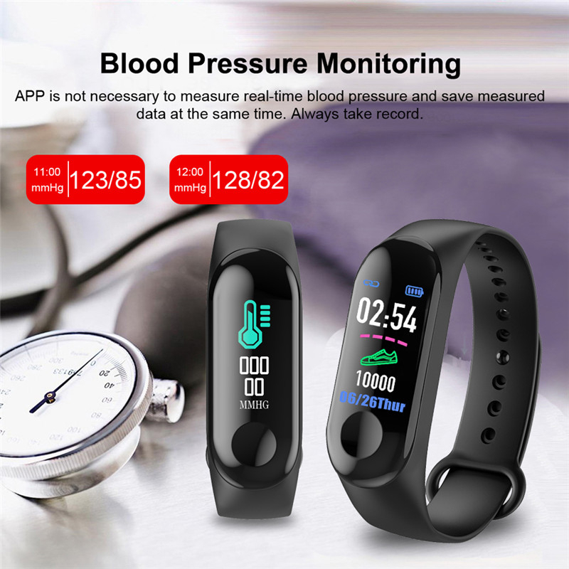 Smart band watch bracelet wristband fitness cheap tracker blood pressure heart rate m3s