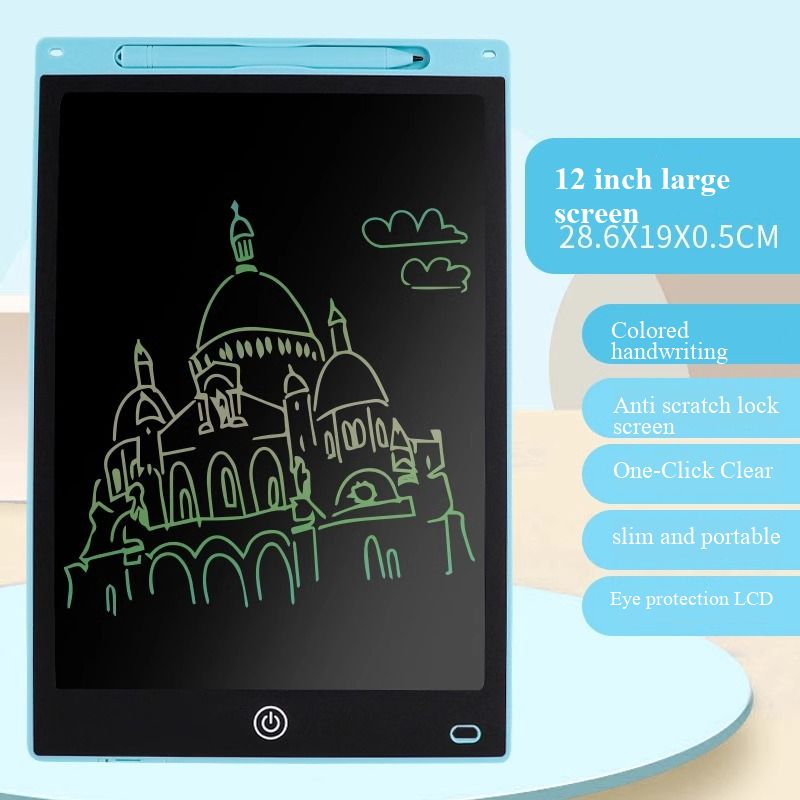 Children’s LCD Writing Tablet, Erasable Electronic Graffiti Board, Home Handwriting Drawing Pad, Non-Toxic Reusable Kids Educational Toy, Portable Toddler Doodle Board for Cross-Border Saleblue