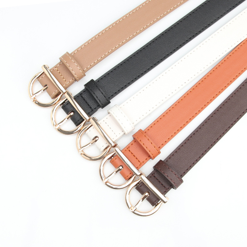 826 Women's New Versatile D-Shaped Alloy Pin Buckle Belt Paired with Jeans Decorative Belt