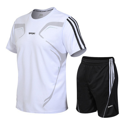 902 Mens Loose Casual Quick Dry T Shirt Sport Suit