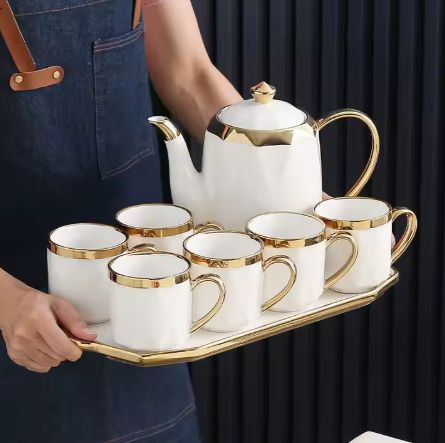 Nordic Ceramics Golden Edged Mug, Office and Home Use, Afternoon Tea Cup