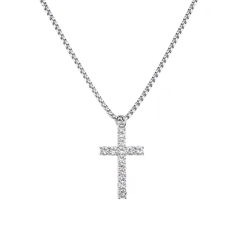 Full diamond cross necklace