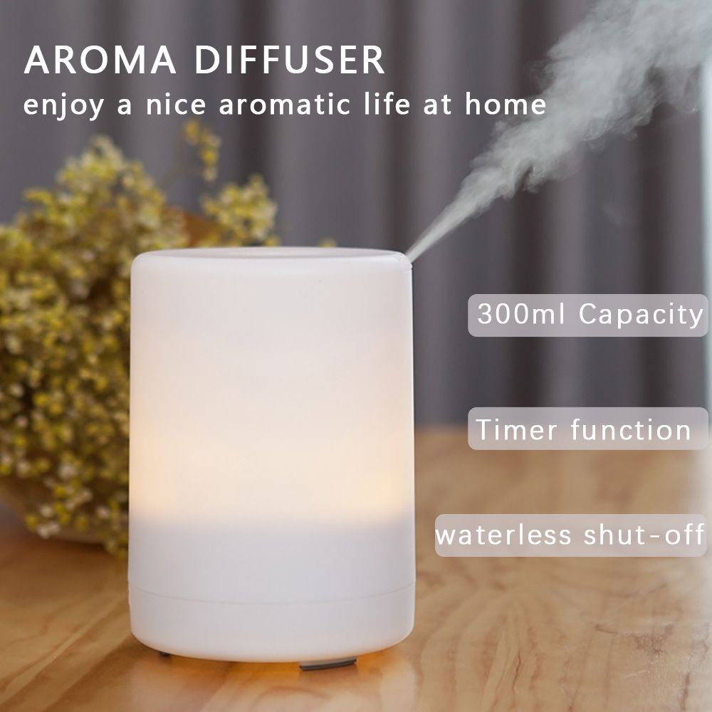 300ml Ultrasonic Essential Oil Diffuser Plug-in Quiet Aroma Lamp Home Bedroom Desktop Humidifier