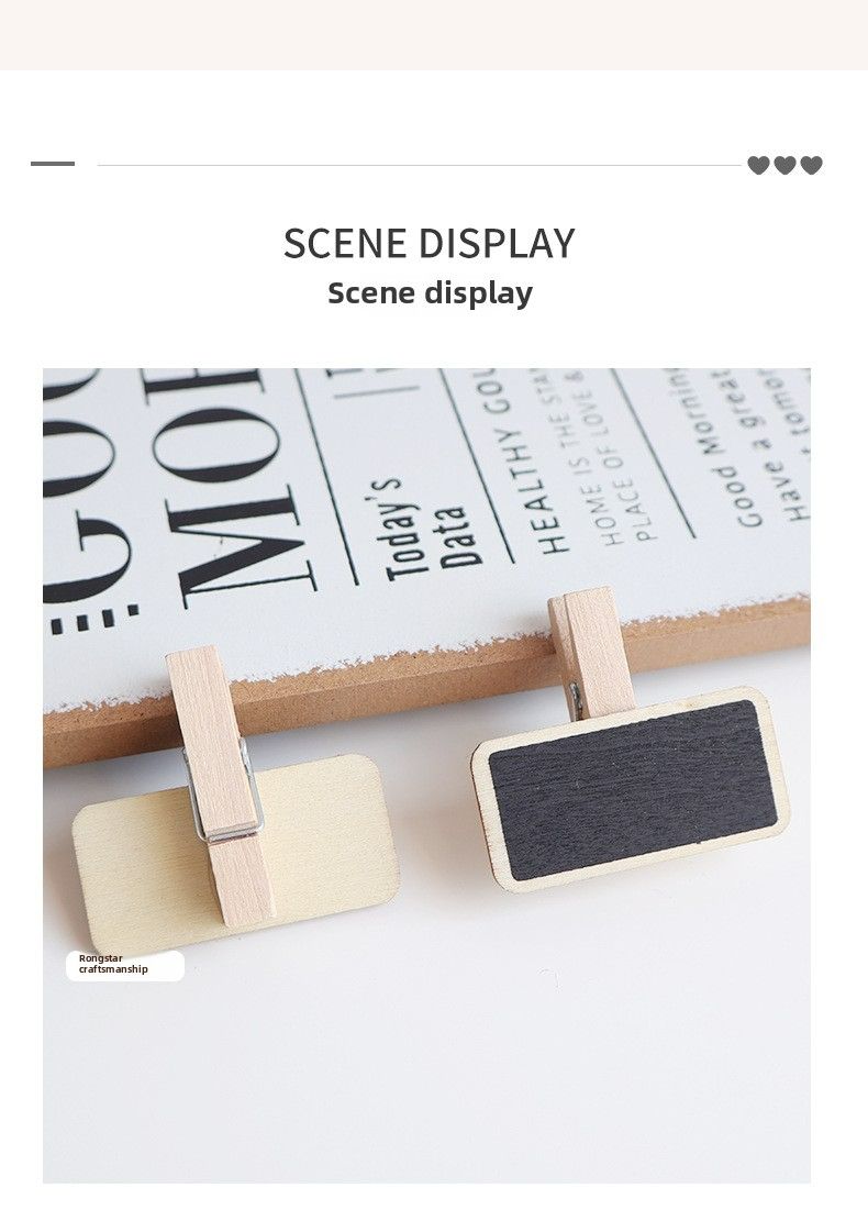 Mini chalkboard clip wooden display price tag sticky note clip mini photo clip small chalkboard